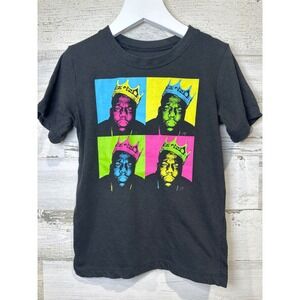 Notorious BIG Graphic Tee Kids 5T Black Pop Art Biggie Smalls GUC